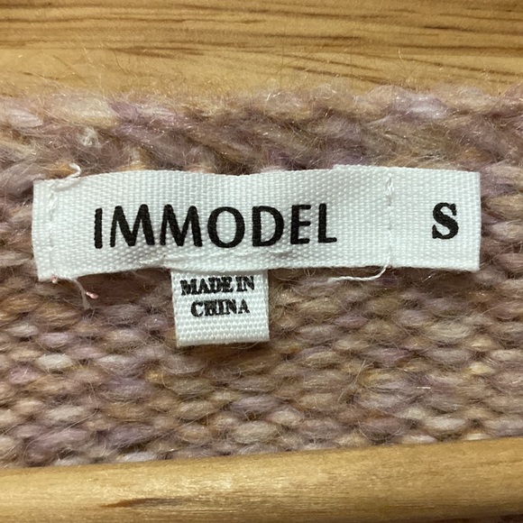 Dressy cap sleeve braid detail front deep V sweater - Picture 3 of 4